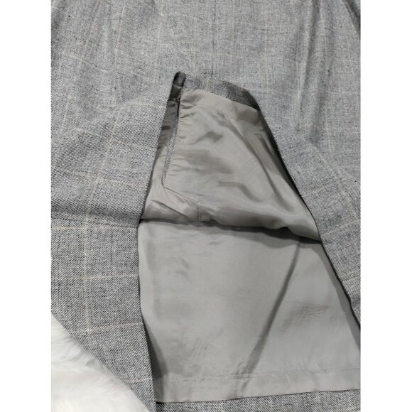 NWT VTG Linda Allard Ellen Tracy Silk Plaid Mini Skirt Black White Women's 14 - Picture 9 of 13